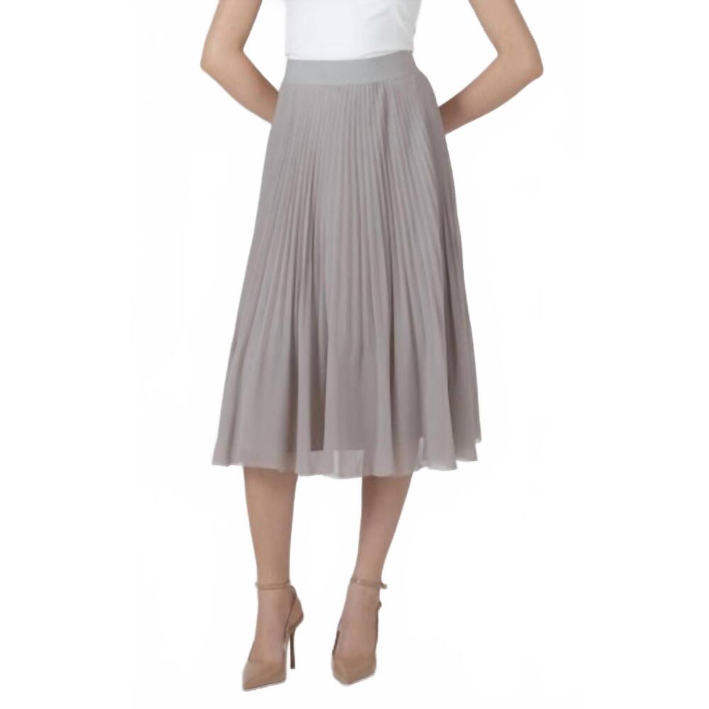 NEW DEX CLOTHING pleated midi skirt in london fog